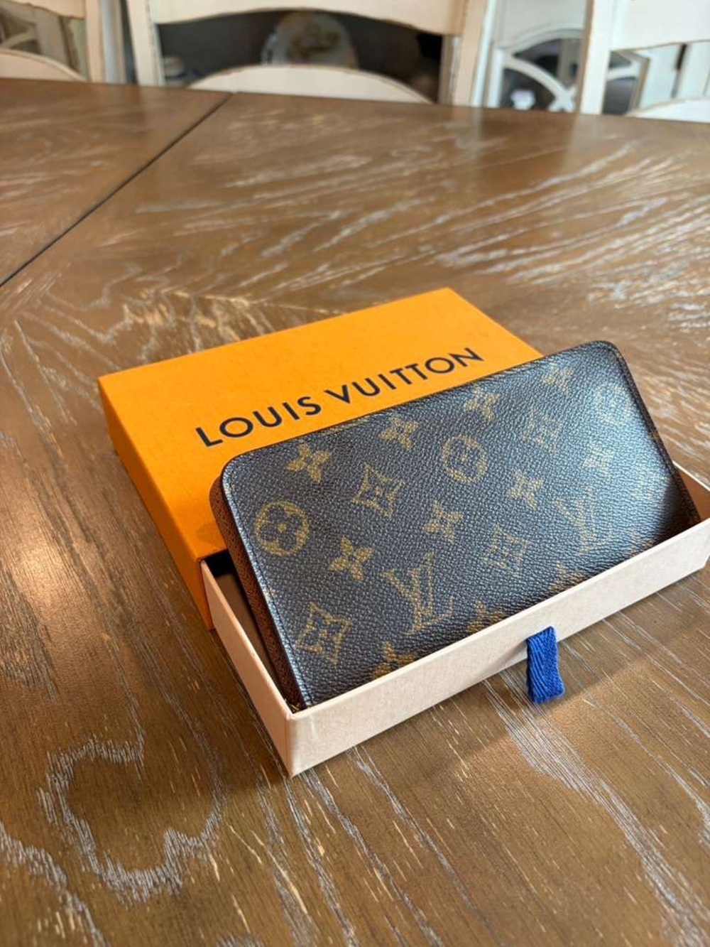 Louis Vuitton Monogram Zip-Around Wallet in Brown and Gold